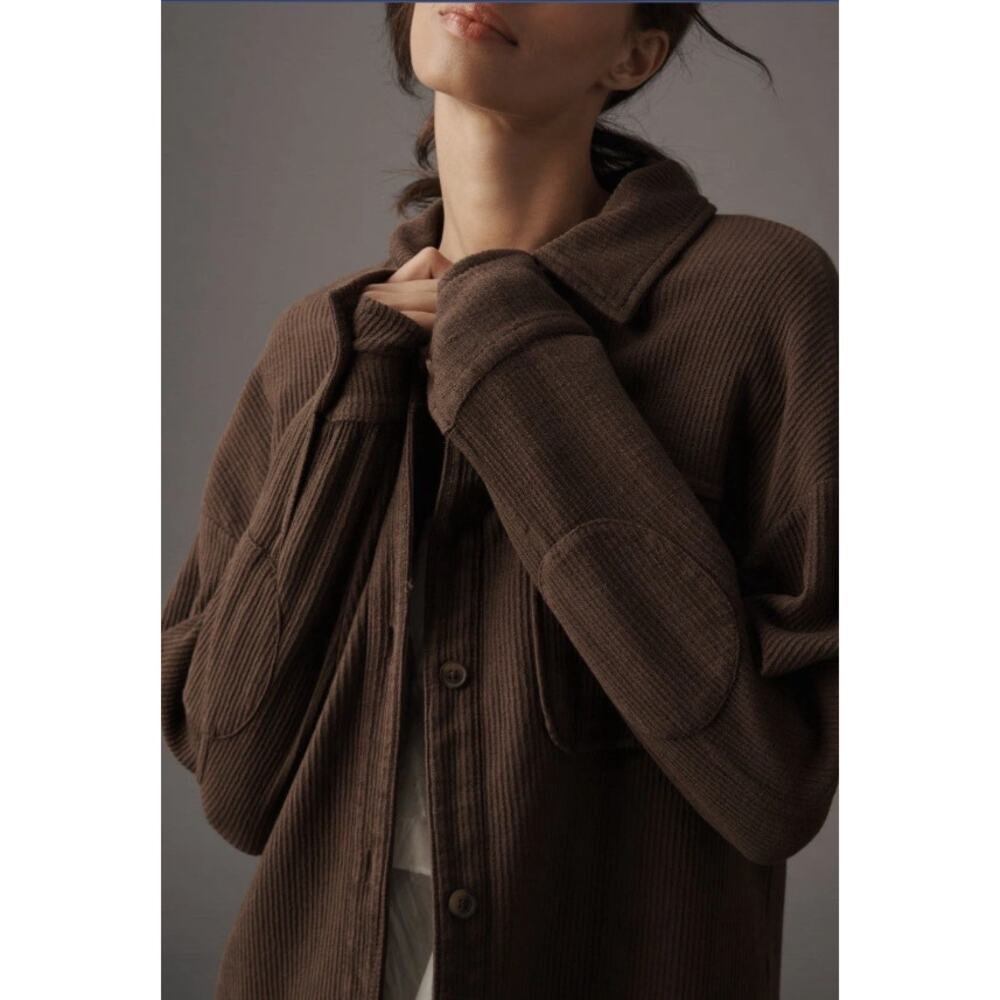 NWT Anthropologie Pilcro Duster Brown Shacket - Size Medium - Picture 2 of 4